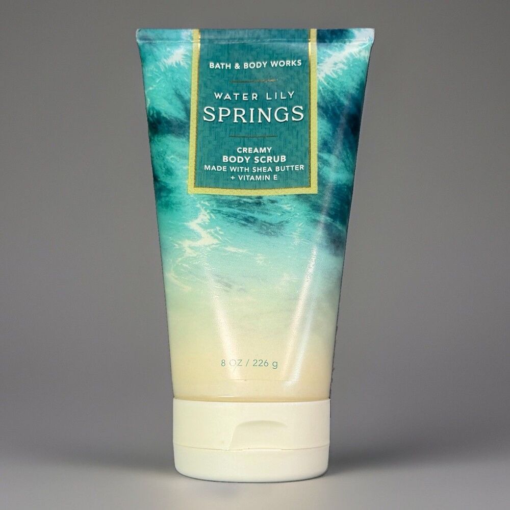 New Bath & Body Works Water Lily Springs Creamy Body Scrub 8 OZ W/ Shea & Vit E